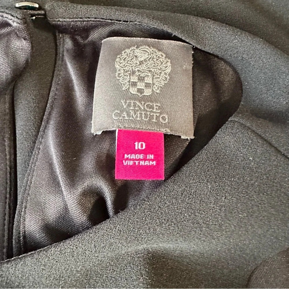 VINCE CAMUTO Sleeveless Sequin Hem modest Dress Size 10 Black Stretchy Lined - Picture 4 of 6